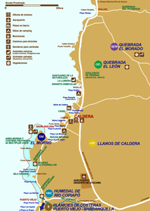 Mapa de la comuna de Caldera